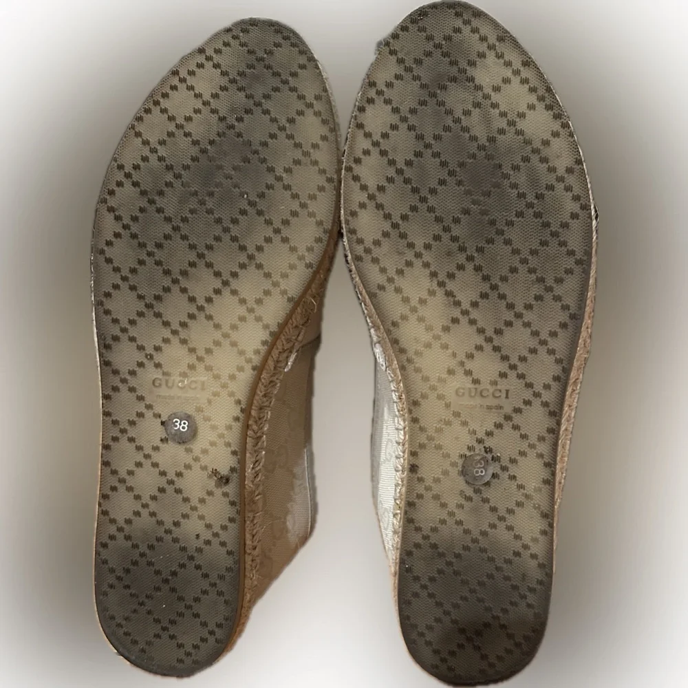 GUCCI Auth Espadrilles Beige Like New sz8
